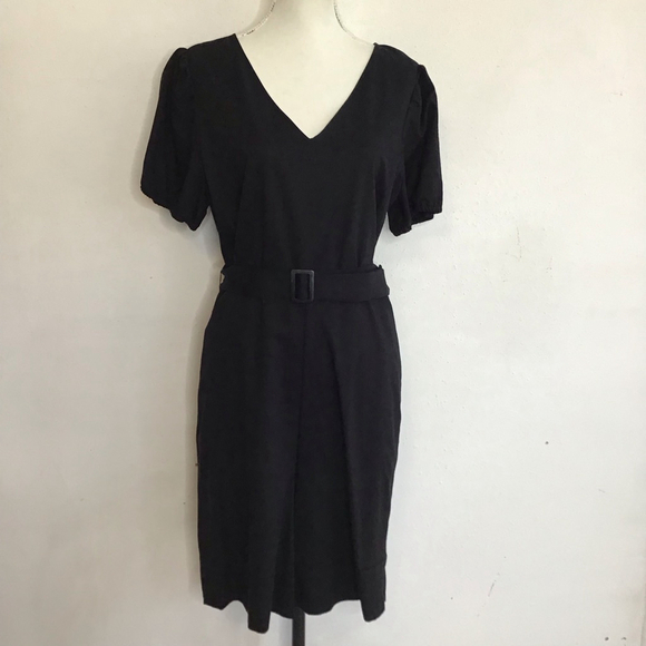Ann Taylor Factory Pants - Ann Taylor Women Elegant Factory Black V-Neck Short Sleeve Jumpsuit Size 12